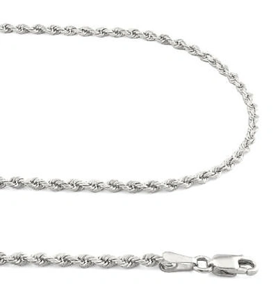 Pre-owned Nuragold 14k White Gold Solid Womens 2mm Diamond Cut Chain Italian Necklace 16"