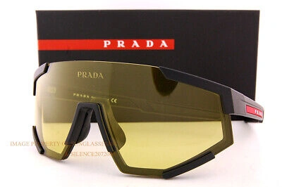 Pre-owned Prada Brand  Sport Linea Rossa Sunglasses Ps 04ws Dg0 04q Black Rubber/yellow
