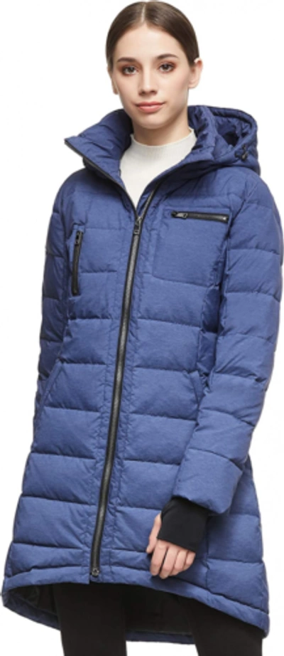 Pre-owned Orolay Women's Down Jacket Coat Mid-length In Blue