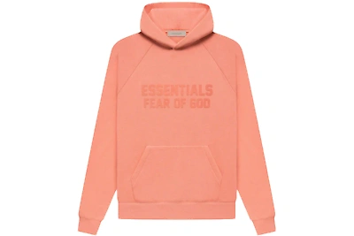 Pre-owned Essentials Fear Of God  Hoodie Coral In Pink