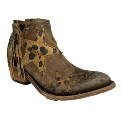 Pre-owned ® Liberty Black Ladies Leopard Star American Tan Booties Lb-7112019b In Brown