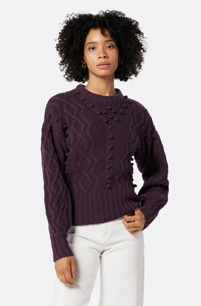 Joie Astrid Crew Neck Wool Sweater In Purple