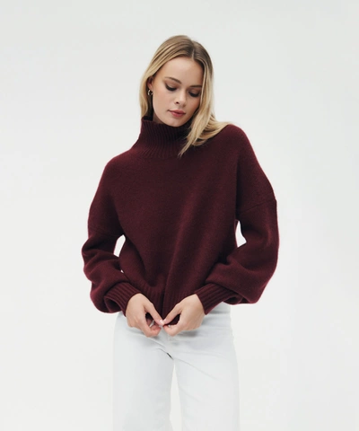 Naadam Luxe Cashmere Oversized Turtleneck In Merlot