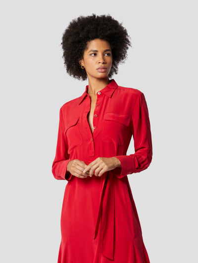 equipment red dress How to pull off red this fall  Sarah Christine