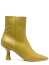 Mm6 Maison Margiela Olive Green 90mm Leather Ankle Boots In Green