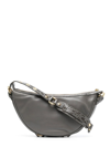 BY FAR GREY ZIP-UP CURVED SHOULDER BAG