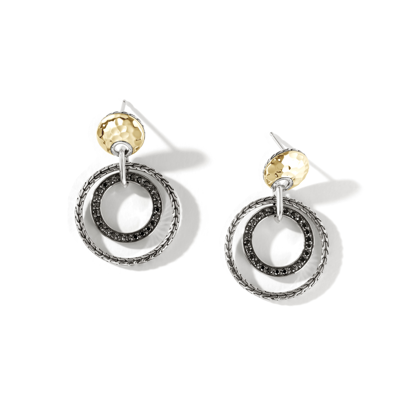 John Hardy Palu Pavé Drop Earring In Silver And Gold