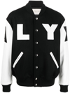 Alyx Mixed Media Logo Patch Varsity Jacket In Nero