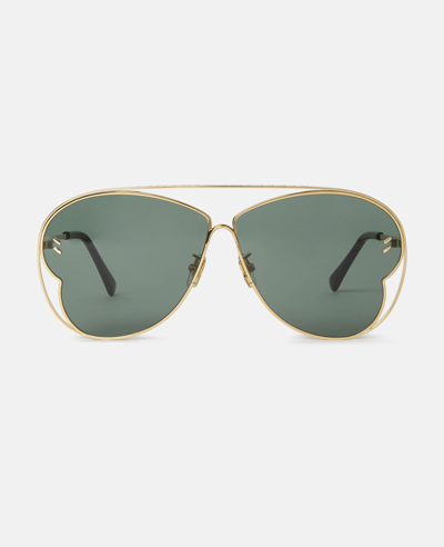 Stella Mccartney Butterfly Sunglasses In Shiny Gold