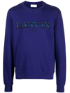 Lanvin Embroidered-logo Sweatshirt In Blue