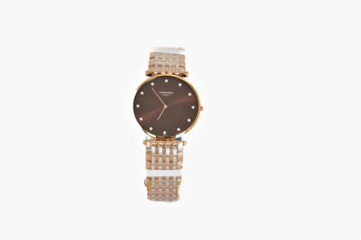 Pre-owned Longines La Grande Classique L47661677 Men's 37mm Sunray Brown Dial Quartz Watch