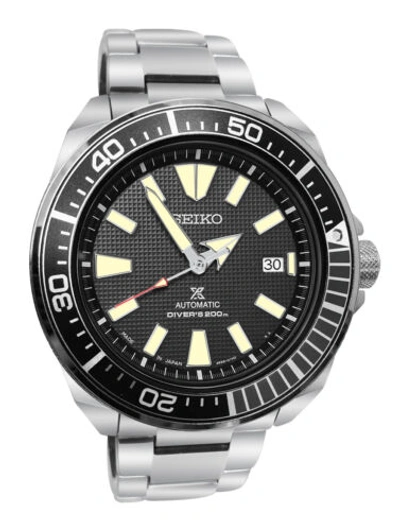 Pre-owned Seiko Prospex Automatic Srpf03 Black Date Dial Silver Steel Bracelet Watch Japan