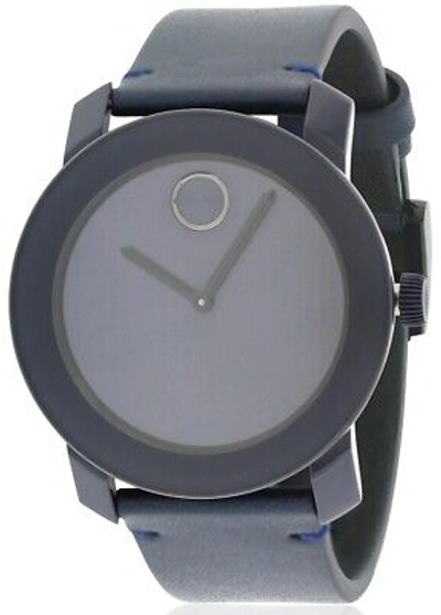 Pre-owned Movado Bold Leather Mens Watch 3600370