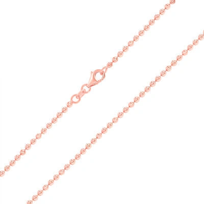 Pre-owned Nuragold Mens 10k Rose Gold Solid 2mm Diamond Moon Cut Bead Ball Chain Necklace 26" In Pink