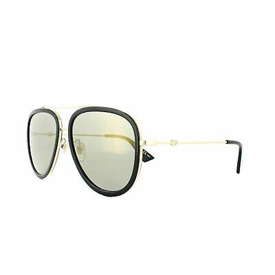 Pre-owned Gucci Gg0062s-001 Gold-gold-gold Sunglasses