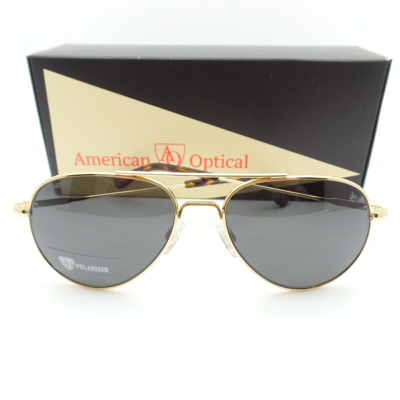 Pre-owned American Optical Ao  General 23k Gold True Gray Lens Options Sunglasses In True Color Grey