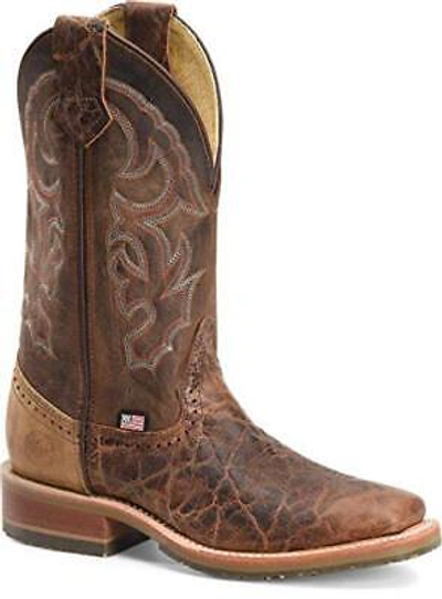 Pre-owned Double-h Boots - Mens - Mens 12 In Wide Square Stockman, Caramel In Brown