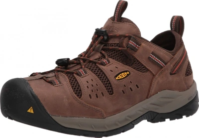 Pre-owned Keen Utility Men's Atlanta Cool 2 Low Steel Toe Work Shoe In Shitake/rust