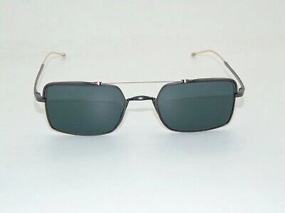 Pre-owned Thom Browne Tbs909-49-04 Blk-gld Black Iron/gold Authentic Sunglasses In Gray