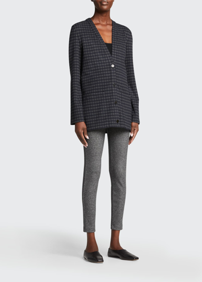 Theory Yoke Compact-knit Leggings In Brmu