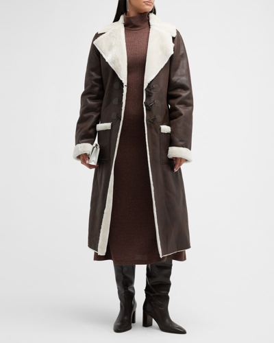 Weworewhat Suede Bonded Trench Coat In Cacao/ivory