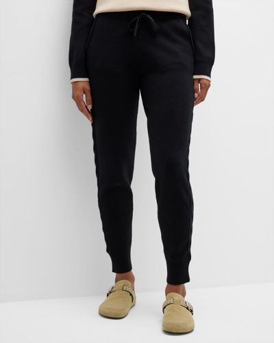 Monrow Supersoft Jumper Knit Cargo Joggers In Black