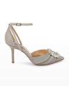 Badgley Mischka Women's Nisha Embellished High Heel Pumps In Platino Textile