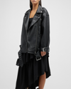 WEWOREWHAT OVERSIZED VEGAN LEATHER MOTO JACKET