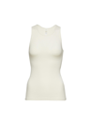 Skims Rib Stretch Cotton Long Tank In White