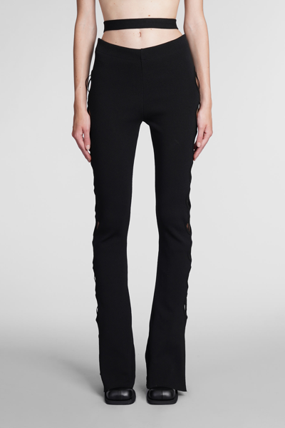 Andreädamo Cut Out Trousers With Lacing In Black