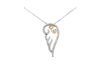 HAUS OF BRILLIANCE HAUS OF BRILLIANCE YELLOW PLATED STERLING SILVER DIAMOND ANGEL WING PENDANT NECKLACE