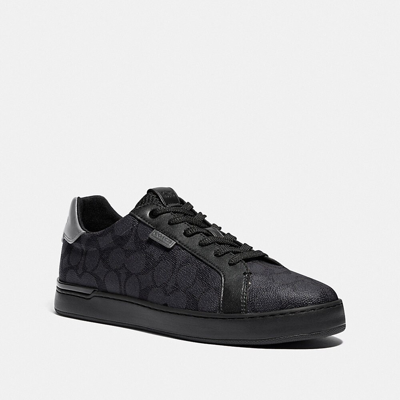 Coach Lowline Signature Low Top Sneakers In Charcoal