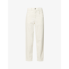 ELEVENTY CROPPED PATCH-POCKET WIDE-LEG HIGH-RISE STRETCH-COTTON TROUSERS