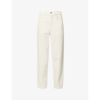 Eleventy High Waist Stretch Cotton Jeans In Avorio
