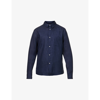Derek Rose Monaco 2 Long-sleeved Linen Shirt In Navy