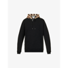 Burberry Samuel Sweatshirt With Check Hood In Black