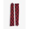 Marine Serre Moon Diamante-print Stretch-woven Gloves In Black Red