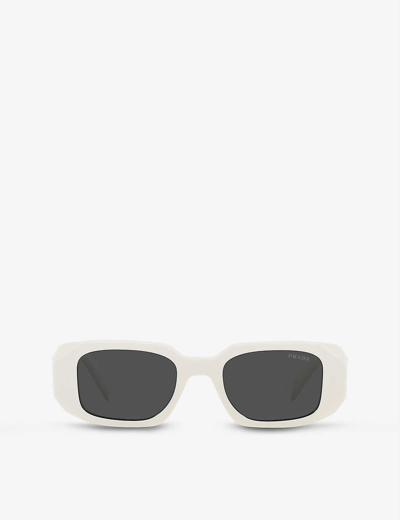 PRADA WOMENS WHITE PR 17WS RECTANGULAR-FRAME ACETATE SUNGLASSES,44225244