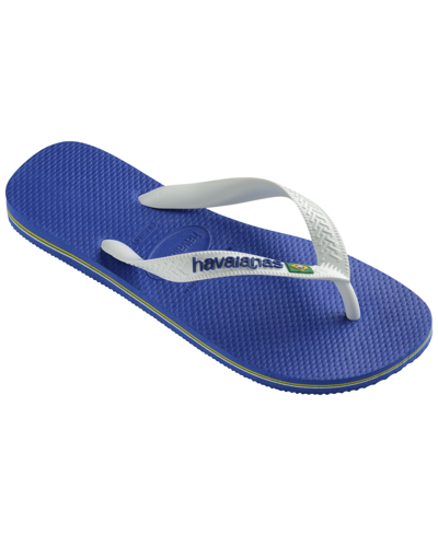 Havaianas Men's Brazil Logo Flip-flop Sandals Men's Shoes In Marine Blue