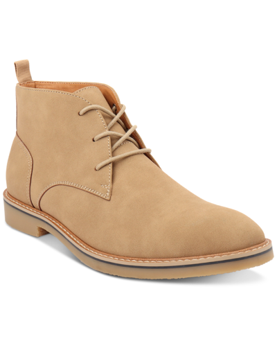 Alfani Men's Faux-leather Lace-up Chukka Boots, Created For Macy's Men's Shoes In Tan