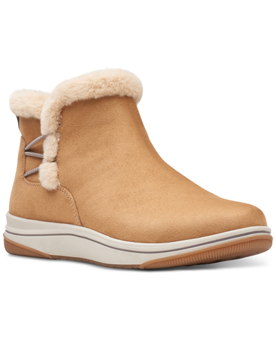 Clarks Women's Breeze Fur Booties In Tan