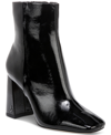 Sam Edelman Codie 2 Womens Zipper Square Toe Ankle Boots In Black Patent