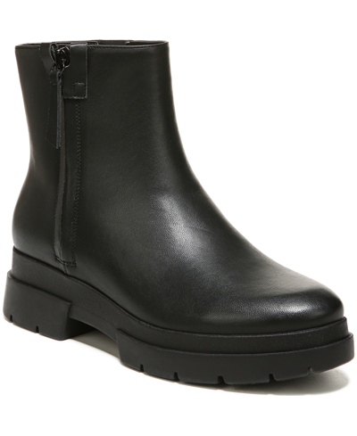 Soul Naturalizer Olivia Lug Sole Mid Shaft Boots Women's Shoes In Black Burnished Faux Leather