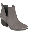 Journee Collection Women's Issla Block Heel Western Booties In Gray