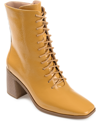 Journee Collection Women's Covva Lace-up Booties Women's Shoes In Mustard