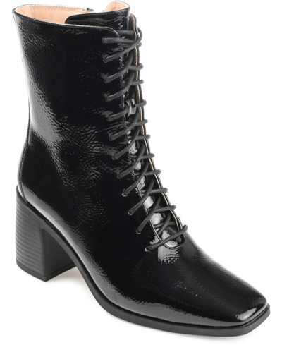 Journee Collection Women's Covva Lace-up Booties In Black