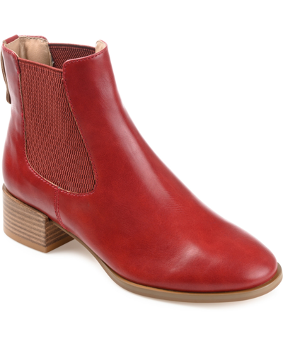 Journee Collection Women's Chayse Chelsea Booties In Red