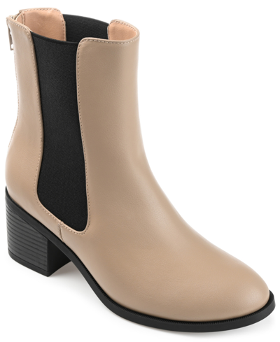 Journee Collection Women's Tayshia Chelsea Booties In Taupe