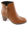 Marc Joseph New York Women's Spring Street Leather Booties In Cognac Mini Grainy