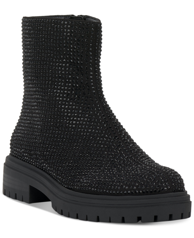 Inc International Concepts Women's Beslana Lug Sole Booties, Created For Macy's Women's Shoes In Black Bling
